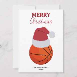 Cartes Pour Fêtes Annuelles Christmas Basket-ball Sports Ball Nom personnalisé