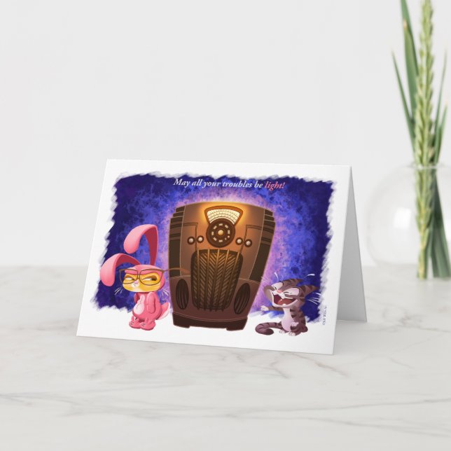 Cartes Pour Fêtes Annuelles CHRISTMAS BUNNY CADEAUX par Jeff Willis Art (Devant)