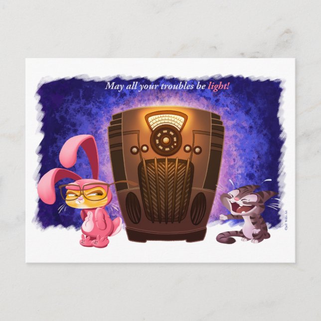 Cartes Pour Fêtes Annuelles CHRISTMAS BUNNY CADEAUX par Jeff Willis Art (Devant)