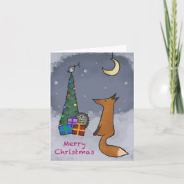 Cartes Pour Fêtes Annuelles Christmas card, fox and friends, folding