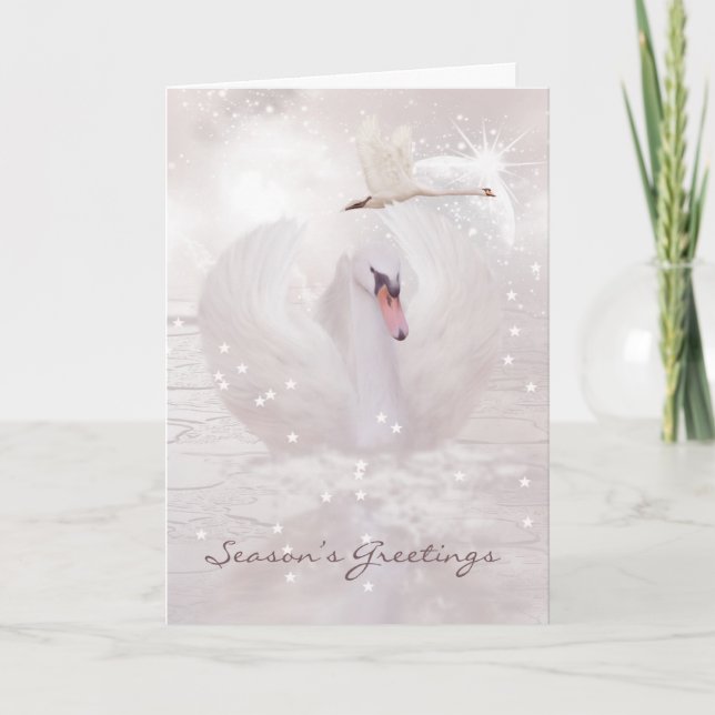 Cartes Pour Fêtes Annuelles Christmas Card With Swan (Devant)