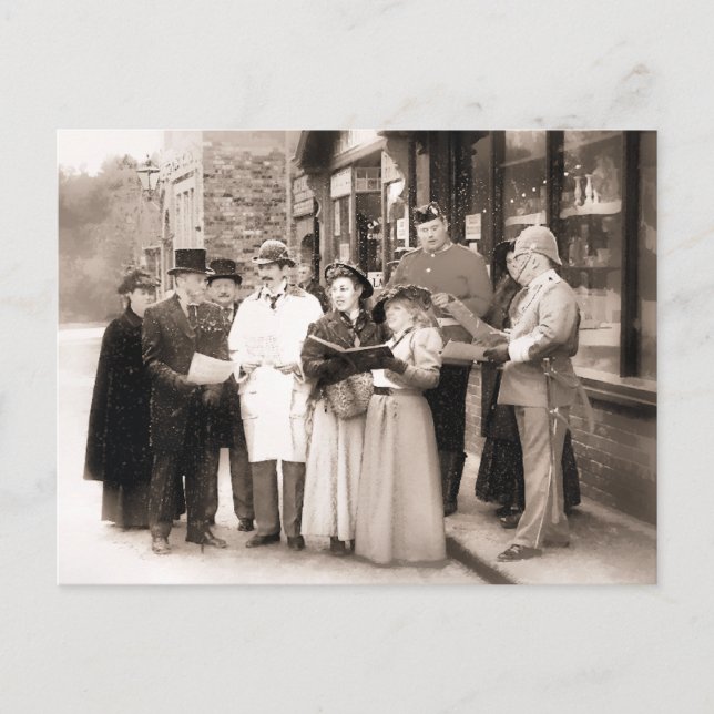 CARTES POUR FÊTES ANNUELLES CHRISTMAS CAROL CHANTEURS VICTORIENS (Devant)