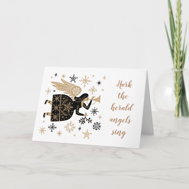 Cartes Pour Fêtes Annuelles Christmas Carol Hark the Herald Angel's Sing (Devant)