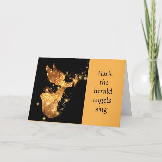 Cartes Pour Fêtes Annuelles Christmas Carol Hark the Herald Angel's Sing Holi (Devant)