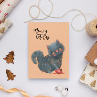 Cartes Pour Fêtes Annuelles Christmas Cat