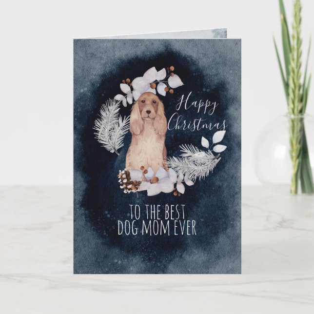 Cartes Pour Fêtes Annuelles Christmas Chien Maman Cocker Espagnol (Devant)