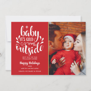 Cartes Pour Fêtes Annuelles Christmas Cute Script Photo moderne
