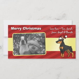 Cartes Pour Fêtes Annuelles Christmas Doberman Pinscher (Pointy ears)