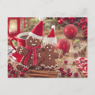 Cartes Pour Fêtes Annuelles Christmas Gingerbread Man And Hot Drink
