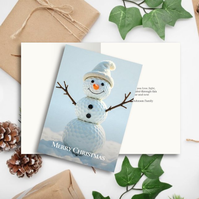Cartes Pour Fêtes Annuelles Christmas Golf Ball Snowman (Créateur téléchargé)