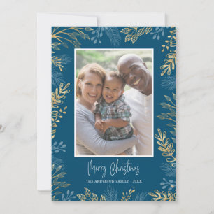 Cartes Pour Fêtes Annuelles Christmas Green Gold et Blue 2 Photo