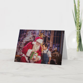 Cartes Pour Fêtes Annuelles Christmas Greeting Card avec Santa and Boy