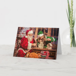 Cartes Pour Fêtes Annuelles Christmas Greeting Card avec Santa et Elf