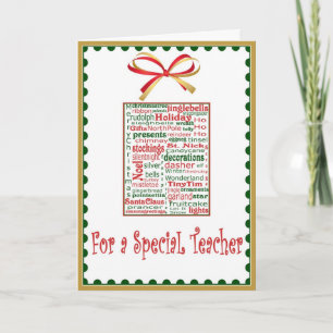 Cartes Pour Fêtes Annuelles Christmas Holiday Card for Teacher