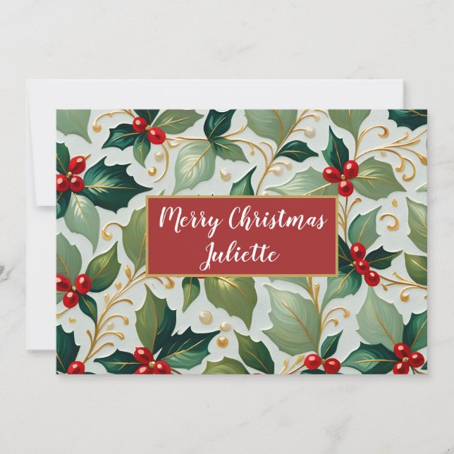 Cartes Pour Fêtes Annuelles Christmas Holly (Devant)