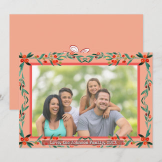 Cartes Pour Fêtes Annuelles Christmas Holly Botanical Watercolor Foliage Photo