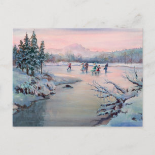 Cartes Pour Fêtes Annuelles CHRISTMAS ICE SKATING by SHARON SHARPE