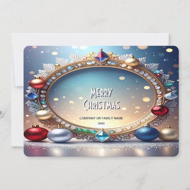 Cartes Pour Fêtes Annuelles Christmas Jewel Frame Holiday Card (Devant)