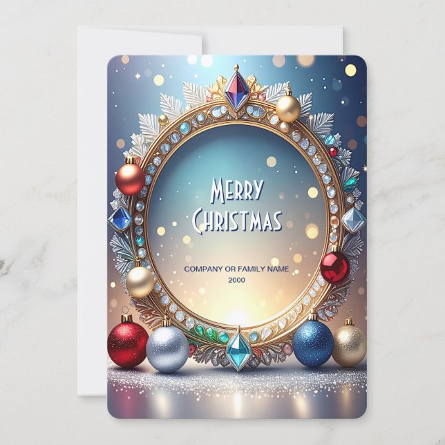 Cartes Pour Fêtes Annuelles Christmas Jewel Frame Holiday Card (Devant)