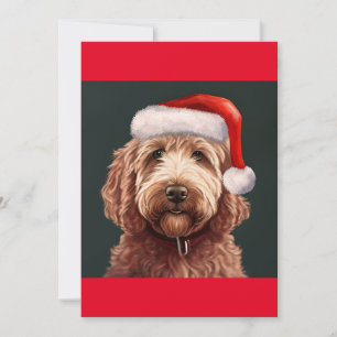Cartes Pour Fêtes Annuelles Christmas Labradoodle, cadeau Amoureux des chiens 