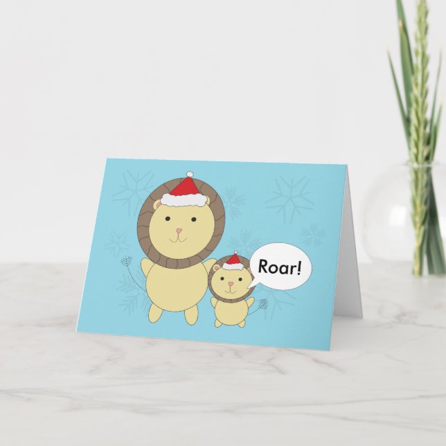 Cartes Pour Fêtes Annuelles Christmas Lions Wearing (Devant)