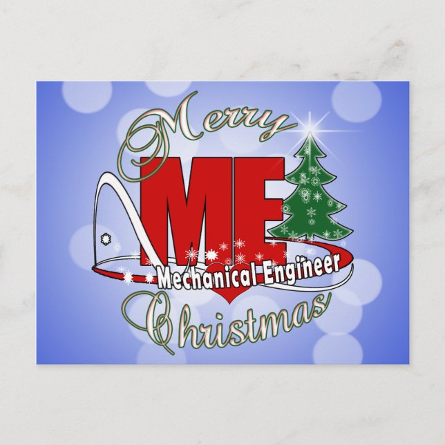 CARTES POUR FÊTES ANNUELLES CHRISTMAS ME INGÉNIEUR MÉCANIQUE (Devant)