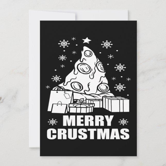 Cartes Pour Fêtes Annuelles Christmas Merry Crustmas Funny Pizza Lover Gift (Devant)