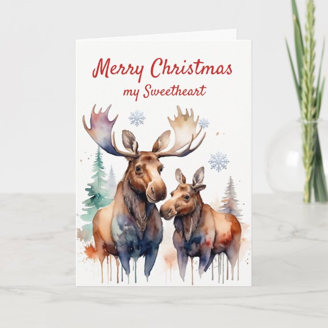 Cartes Pour Fêtes Annuelles Christmas Moose-t Fun Moose Sweethee (Devant)