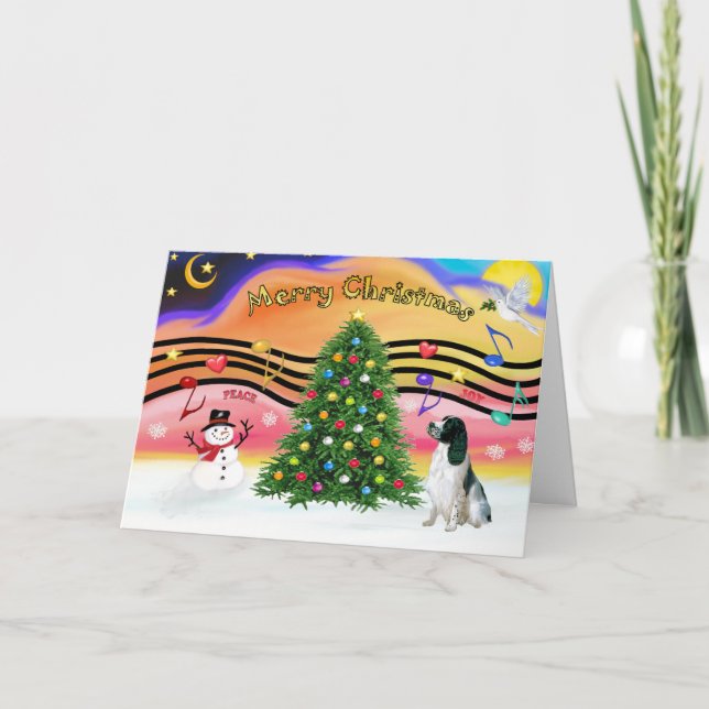 Cartes Pour Fêtes Annuelles Christmas Music 2 - Anglais Springer (BW) (Devant)