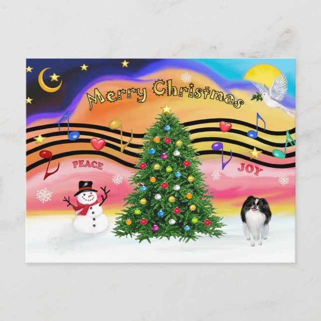 Cartes Pour Fêtes Annuelles Christmas Music 2 - Japanese Chin (Devant)