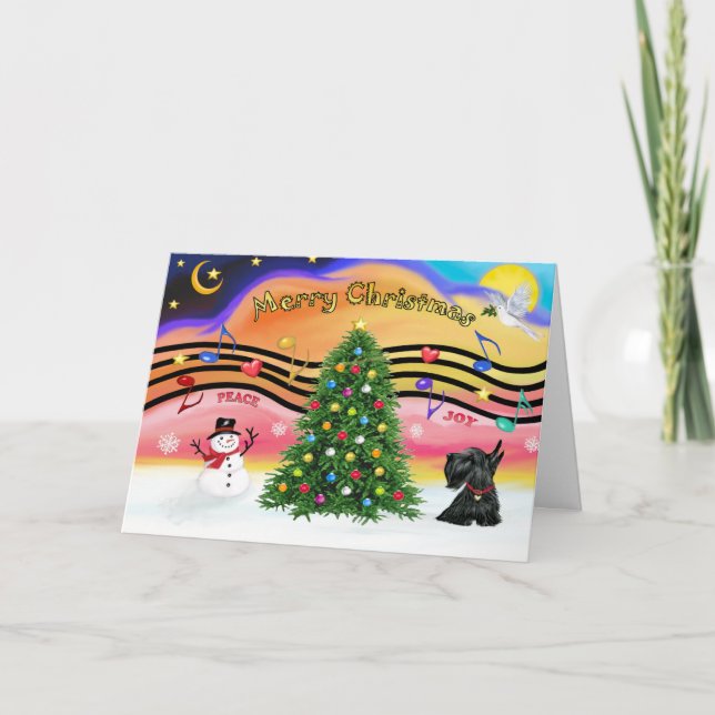 Cartes Pour Fêtes Annuelles Christmas Music 2 - Scottish Terrier 12 (Devant)