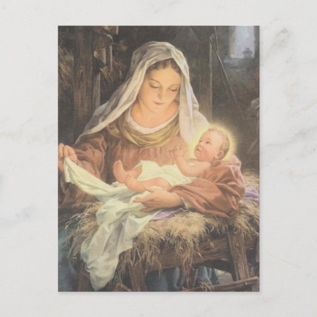 Cartes Pour Fêtes Annuelles Christmas Nativity Scene (Devant)
