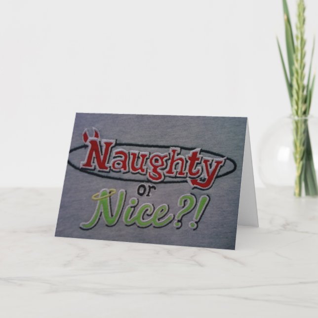 CARTES POUR FÊTES ANNUELLES CHRISTMAS NAUGHTY OU JOLIMENT-JOYEUX D'UNE FAÇON O (Devant)