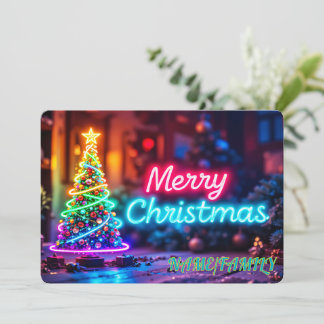 Cartes Pour Fêtes Annuelles Christmas Neon Tree Glow