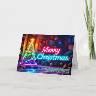 Cartes Pour Fêtes Annuelles Christmas Neon Tree Glow