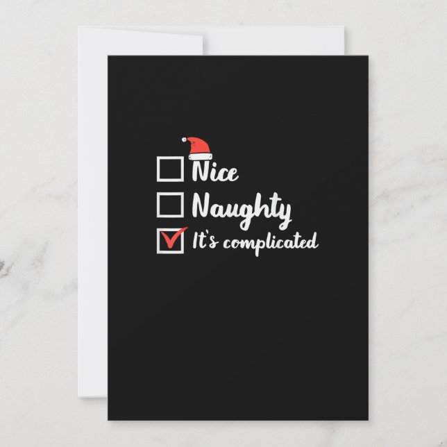Cartes Pour Fêtes Annuelles Christmas Nice Naughty Its Complicated (Devant)