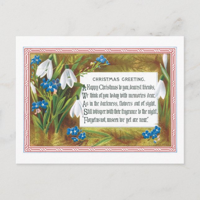 Cartes Pour Fêtes Annuelles Christmas Old-fashioned, Snowdrops (Devant)