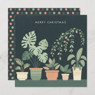 Cartes Pour Fêtes Annuelles Christmas Orange Green Potted Plants