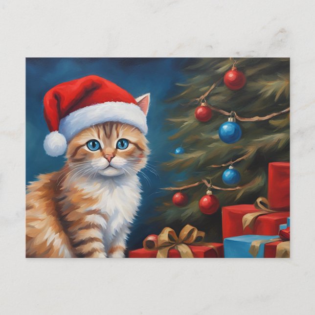 Cartes Pour Fêtes Annuelles Christmas Orange Tabby Kitten (Devant)