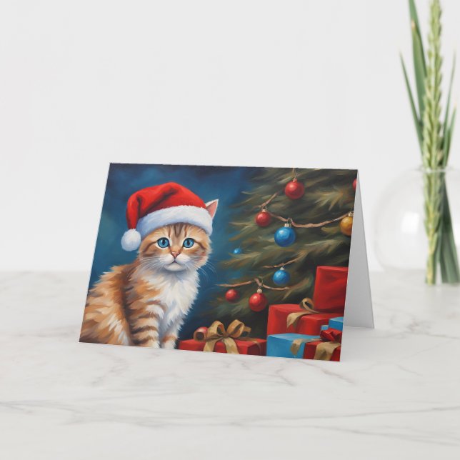 Cartes Pour Fêtes Annuelles Christmas Orange Tabby Kitten (Devant)