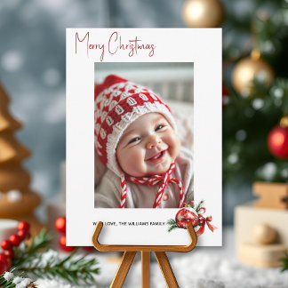 Cartes Pour Fêtes Annuelles Christmas ornament with red bow and fir photo