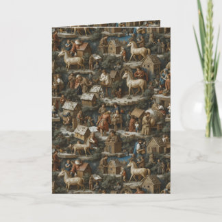 Cartes Pour Fêtes Annuelles Christmas Pattern • Bruegel Style Vintage Art