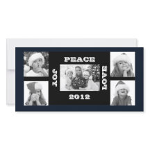 Christmas Photo Card 5 photos Joy Peace Love