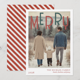 Cartes Pour Fêtes Annuelles Christmas Photo Card Modern Minimal Holiday
