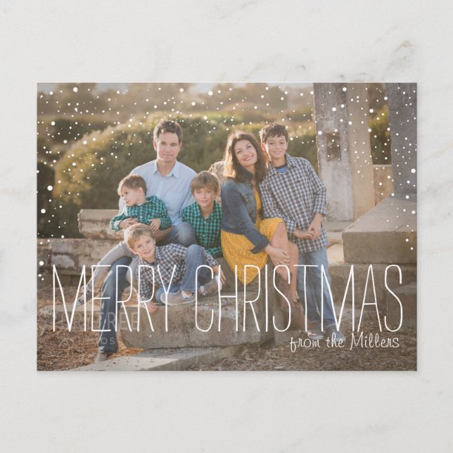 Cartes Pour Fêtes Annuelles Christmas Photo Postcard, full photo, snow (Devant)