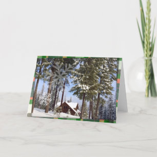 Cartes Pour Fêtes Annuelles Christmas Plaid at the Cabine Note Card