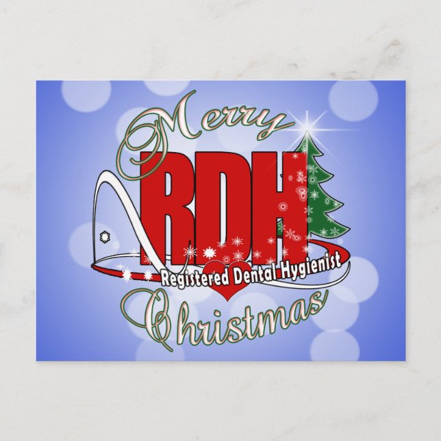 Cartes Pour Fêtes Annuelles CHRISTMAS RDH Dental Hygienist (Devant)