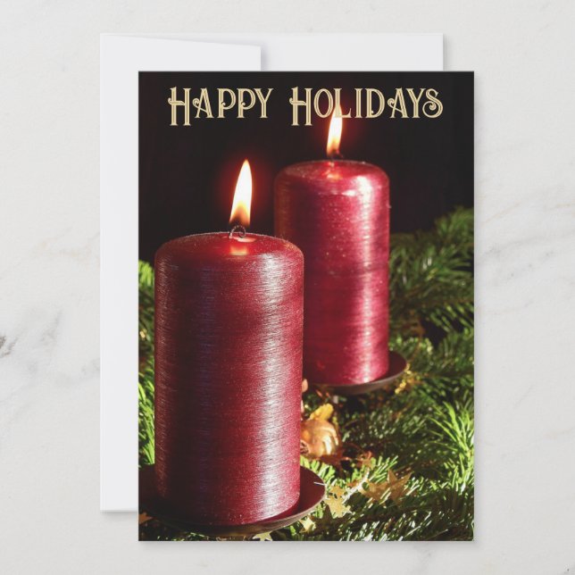 Cartes Pour Fêtes Annuelles Christmas Red Candles Winter Holidays (Devant)