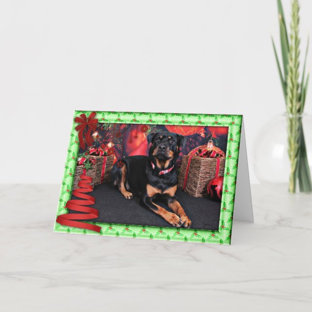 Cartes Pour Fêtes Annuelles Christmas - Rottweiler - Nalani (Devant)