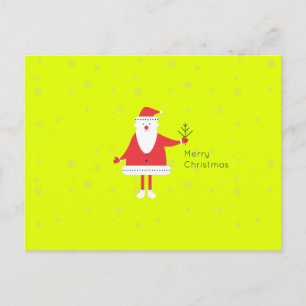 Cartes Pour Fêtes Annuelles Christmas Santa Modern Flat Custom Color EDITABLE